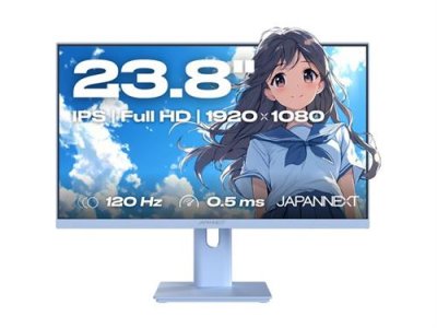 JAPANNEXT Ecran PC Gaming/bureautique | 23,8" | IPS | FHD | 120Hz | Pastel Bleu