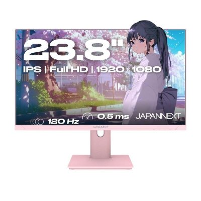 JAPANNEXT Ecran PC Gaming/bureautique | 23,8" | IPS | FHD | 120Hz | Pastel rose