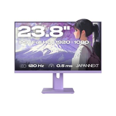JAPANNEXT Ecran PC Gaming/bureautique | 23,8" | IPS | FHD | 120Hz | Pastel violet