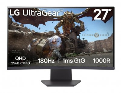 LG Ecran PC Gaming  27GS60QC-B 27" Incurv&eacute; 180 Hz QHD 2560 &times; 1440