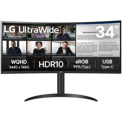 LG Ecran PC gaming  UltraWide 34WR55QK-B 34"" Incurv&eacute; 100 Hz WQHD