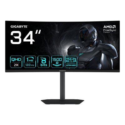 GIGABYTE &Eacute;cran PC  GS34WQCA 34"" UltraWide QHD 120Hz VA Courbe FreeSync Premium HDR10 1ms