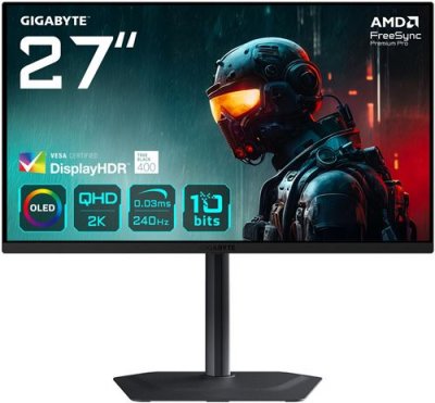 GIGABYTE Ecran PC  MO27Q2 27"" QD-OLED QHD/240Hz/0.03ms/HP/USB-C 