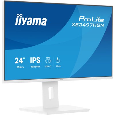 IIYAMA Ecran PC  24"" FHD/100Hz/IPS/USB-C Dock/RJ45/Pivot/HP/Blanc