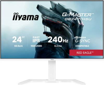 IIYAMA Ecran PC  24"" FHD/240Hz/Fast IPS/0.3ms/Pivot/G-Sync/Blanc