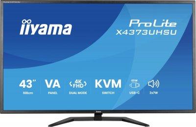 IIYAMA Ecran PC  43"" 4K/60Hz ou FHD/120Hz VA/3ms/USB-C/KVM