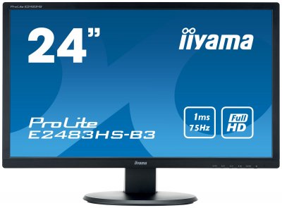IIYAMA Ecran PC -  ProLite E2483HS-B3 - 24"" FHD - Dalle TN - 1ms - VGA/DisplayPort/HDMI 