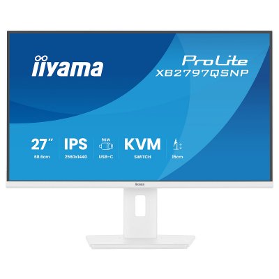 IIYAMA Ecran PC  ProLite XB2797QSNP-W1 27" IPS LCD 27" 2560 x 1440 Quad HD Blanc