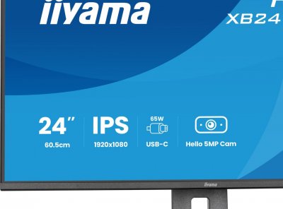 IIYAMA Ecran PC  XB2497HSNH-B1 23.8""FHD/100Hz/IPS/CAM/USB-C 65W