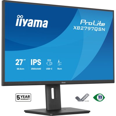 IIYAMA Ecran PC  XB2797QSN-B1 27""QHD/75Hz/IPS/1ms/Pivot/USB-C 65W