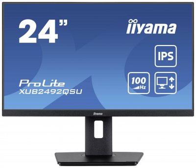 IIYAMA Ecran PC  XUB2492QSU-B1 24"" QHD/100Hz/IPS/0.5ms/Pivot/FS