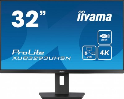IIYAMA Ecran PC  XUB3293UHSN-B5 31.5"" 4K/60Hz/Dock USB-C/KVM/RJ45