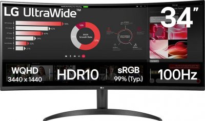 LG Ecran PC  UltraWide 34WR50QK-B 34"" Incurv&eacute; WQHD