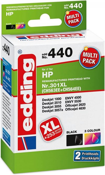 EDDING  440&nbsp;Cartouches d'encre remanufactur&eacute;e Pack Of 2