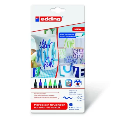 EDDING  Assortiment de 6 feutres porcelaines E4200 - Couleurs froides