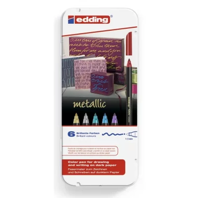 EDDING  Box 6  1200 Metallic Markers Multicolore