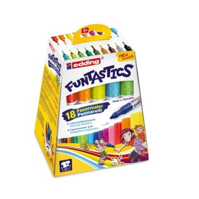 EDDING  feutres &agrave; fibre large funtastics 18 pcs multicolore 14