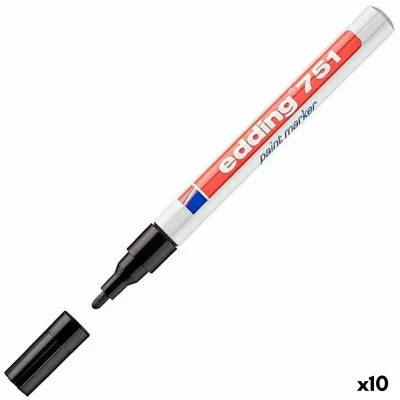 EDDING  Marqueur peinture encre permanente Noire pour toutes surfaces pointe fine - Lot de 4