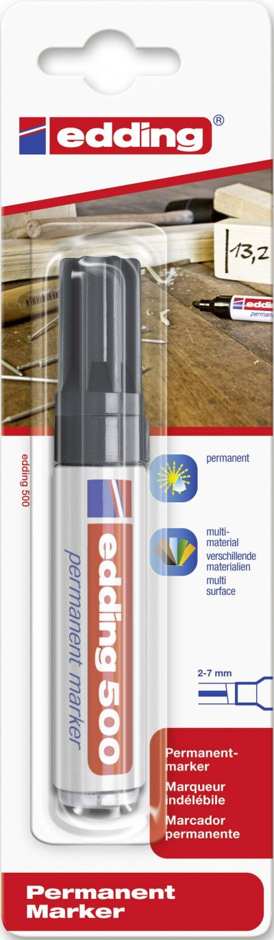 EDDING  Marqueur Permanent E-500 Noir 10 Unit&eacute;(S)