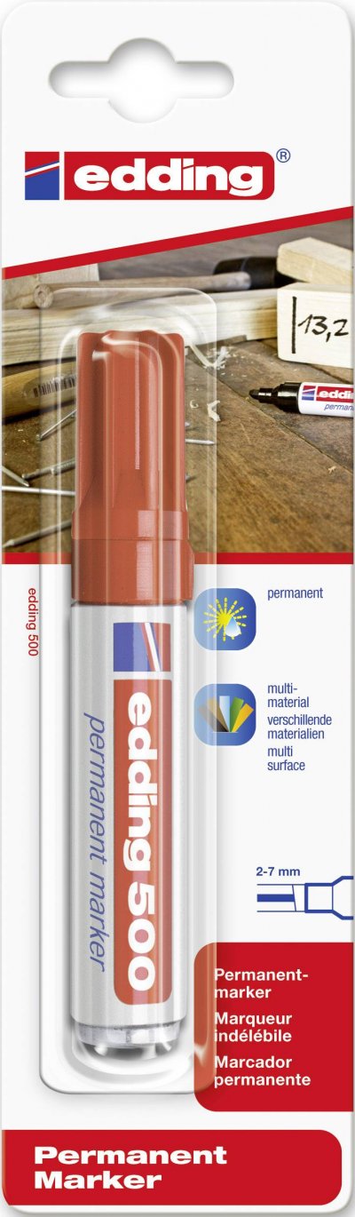 EDDING  Marqueur Permanent E-500 Rouge 10 Unit&eacute;(S)