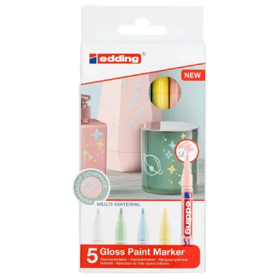 EDDING  marqueurs &agrave; peinture brillante 5 pcs multicolore 751