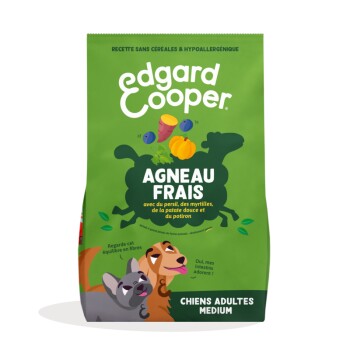 EDGARD & COOPER  Adult agneau sans c&eacute;r&eacute;ales pour chien - 7 kg