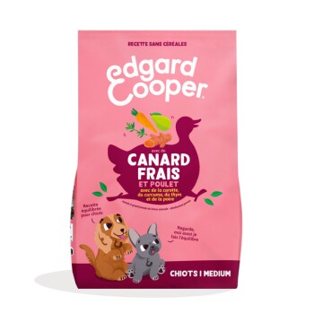 EDGARD & COOPER  Puppy canard, poulet sans c&eacute;r&eacute;ales pour chiot - 7 kg