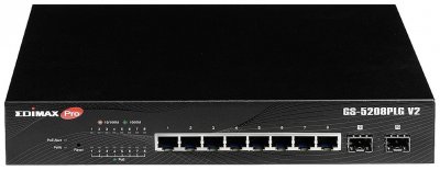 EDIMAX  pro gs-5208plg v2 switch 10xgb poe+ (2xsfp) GS-5208PLG V2