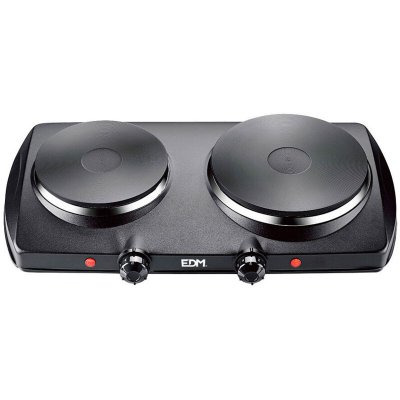 EDM  1400w Electric Kitchen 2 Stoves Noir