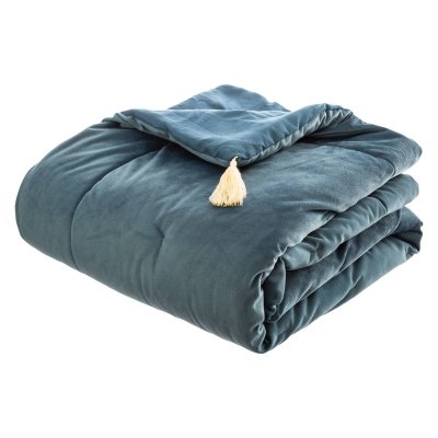 Edredon en velours - 80 x 180 - Bleu - Livraison gratuite - Bleu