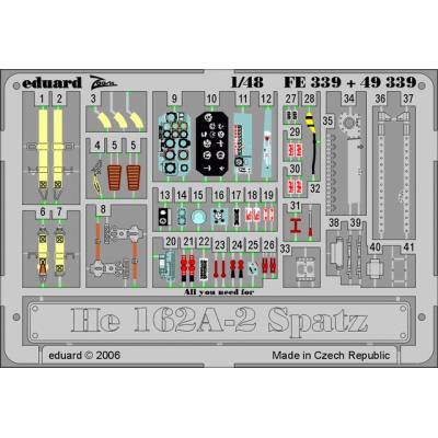 GENERIQUE Eduard Heinkel He 162A-2 -Spatz - pi&egrave;ces pr&eacute;-peintes en couleur (pour