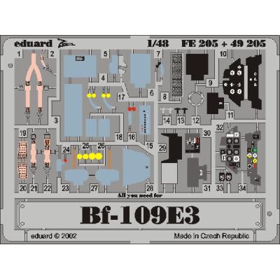 GENERIQUE Eduard Messerschmitt Bf 109E-3 - pi&egrave;ces pr&eacute;-peintes en couleur (pour