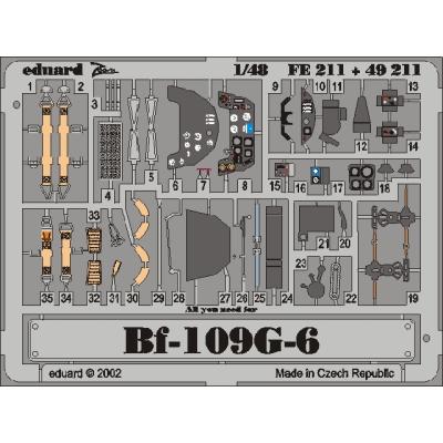 GENERIQUE Eduard Messerschmitt Bf 109G-6 - pi&egrave;ces pr&eacute;-peintes en couleur (pour