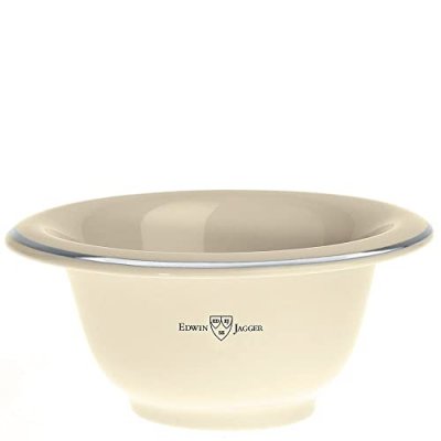 EDWIN JAGGER  Bol de rasage en porcelaine Ivoire/argent&eacute;