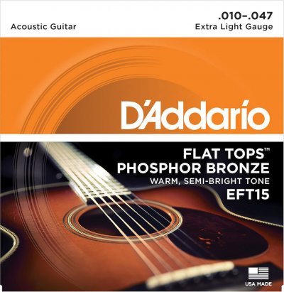 D ADDARIO AND CO EFT15 Extra Light 10-47 - Jeu guitare Acoustique Flat Top Phosphore Bronze