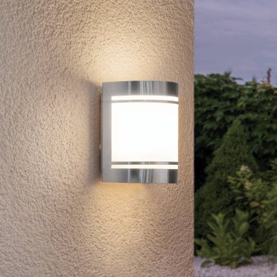EGLO  30191&nbsp;Applique Murale Ext&eacute;rieure, Verre, E27, Blanc