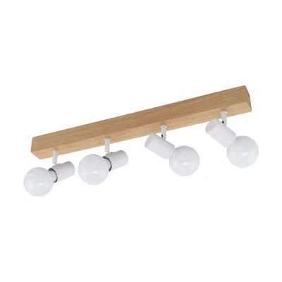 EGLO  33172 Spot, Bois, 60 W, Braun, Weiss
