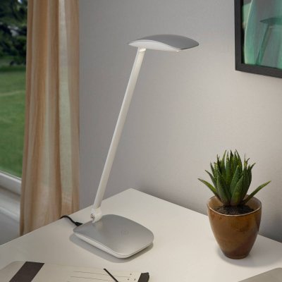 EGLO  95694 Lampe de Table, Plastique, 45 W, Argent&eacute;