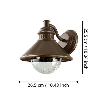 EGLO  96262 Wandleuchte, Acier, Marron Cuivr&eacute;, 26,5 X 28 X 25,5 cm