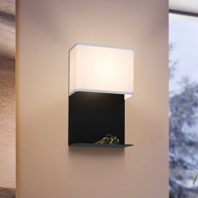 EGLO  Applique LED Galdakao avec textile, noir/blanc