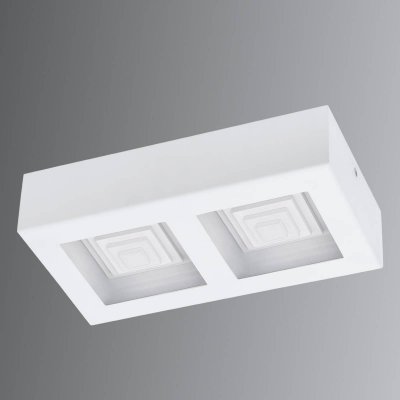 EGLO  Applique Murale/Plafonnier en Acier 6,3 W &agrave; 2 Flammes Blanc