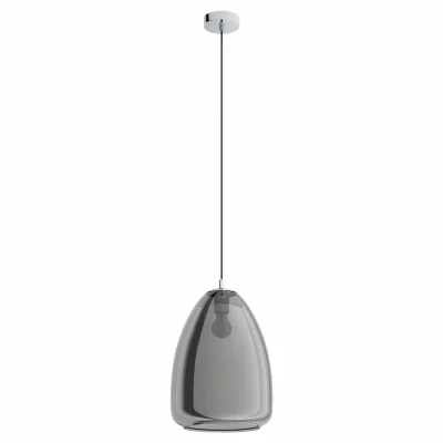 EGLO  - chrome Pendant lumi&egrave;re alobrase &Oslash;30cm noir transparent h: 110cm
