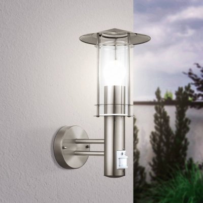 EGLO  lampe murale d'ext&eacute;rieur ""lisio"" avec capteur 60 w argent&eacute; 409602