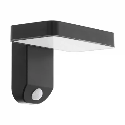 EGLO  Lampe murale LED solaire d'ext&eacute;rieur Pastion 4,5 W Noir