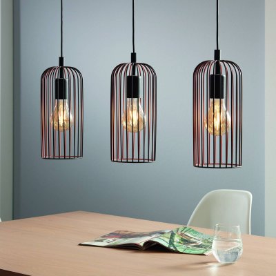 EGLO  lampe suspendue roccamena 3 lampes noir et cuivre 425535