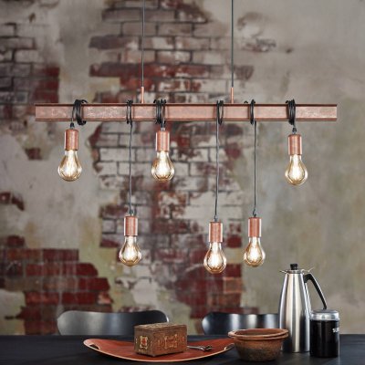 EGLO  lampe suspendue townshend 4 6 lampes marron antique 425543