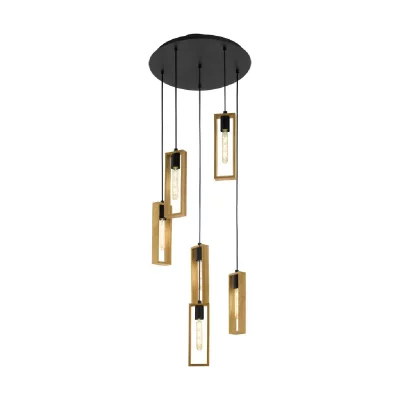 EGLO  Littleton Suspension Luminaire Suspension 6 Ampoules Noir