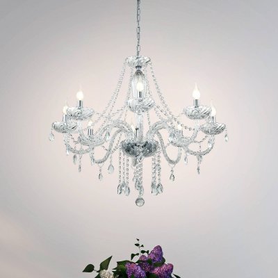 EGLO  - Lustre suspension en cristal basilano 1 klar, 8 ampoules