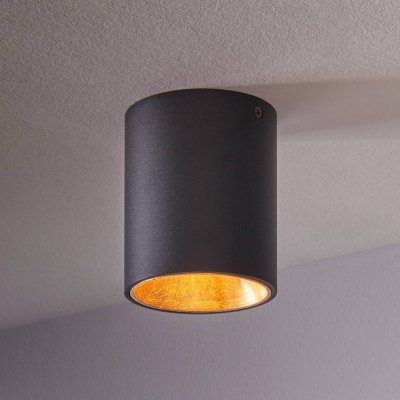 EGLO  - Plafonnier or LED Polasso D10 cm - Noir - Or