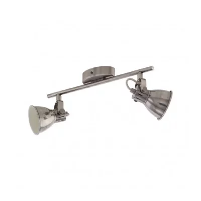 EGLO  Seras Plafonnier &agrave; 2 Spots en Acier Nickel-Antique Cr&egrave;me 3,3 W